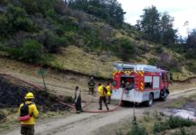 Incendio en predio particular de la localidad de Mallín Grande