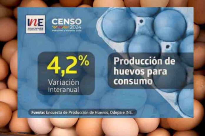 Producción de huevos de consumo presentó un crecimiento interanual de 4,2% en enero de 2024