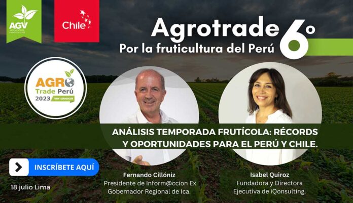 Imperdible Agrotrade Perú: Isabel Quiroz y Fernando Cillóniz analizaran los Récords y Oportunidades de la Temporada Frutícola del Perú y Chile. 