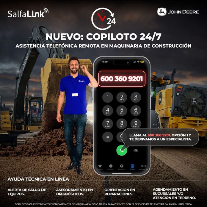 Salfa estrena nuevo servicio de asistencia remota telefónica para usuarios de maquinaria de construcción John Deere