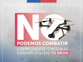 CONAF recuerda prohibición de usar drones durante el combate de incendios forestales