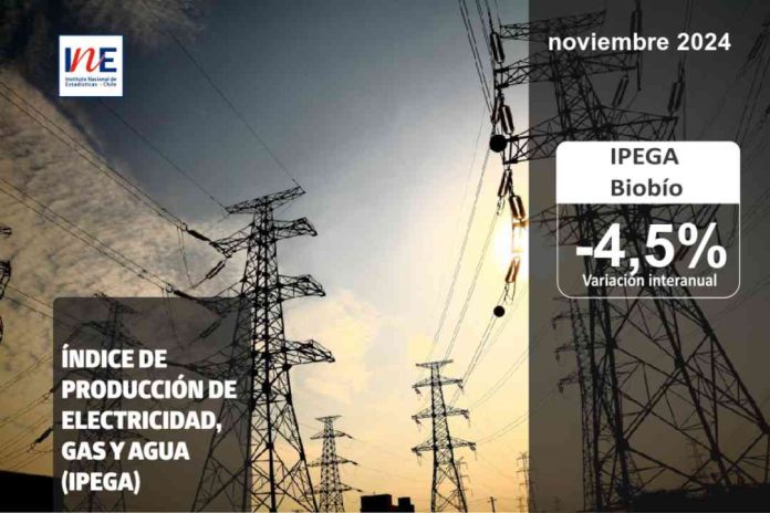 INE Biobío publica cifras del Índice de Producción de Electricidad, Gas y Agua (IPEGA) correspondiente a noviembre 2024