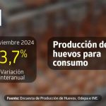 Producción de huevos de consumo presentó un aumento interanual de 3,7% en noviembre de 2024