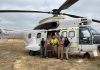 Helicóptero Super Puma vuela desde Chile para combatir los incendios forestales en la Patagonia Argentina