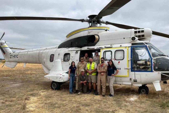 Helicóptero Super Puma vuela desde Chile para combatir los incendios forestales en la Patagonia Argentina