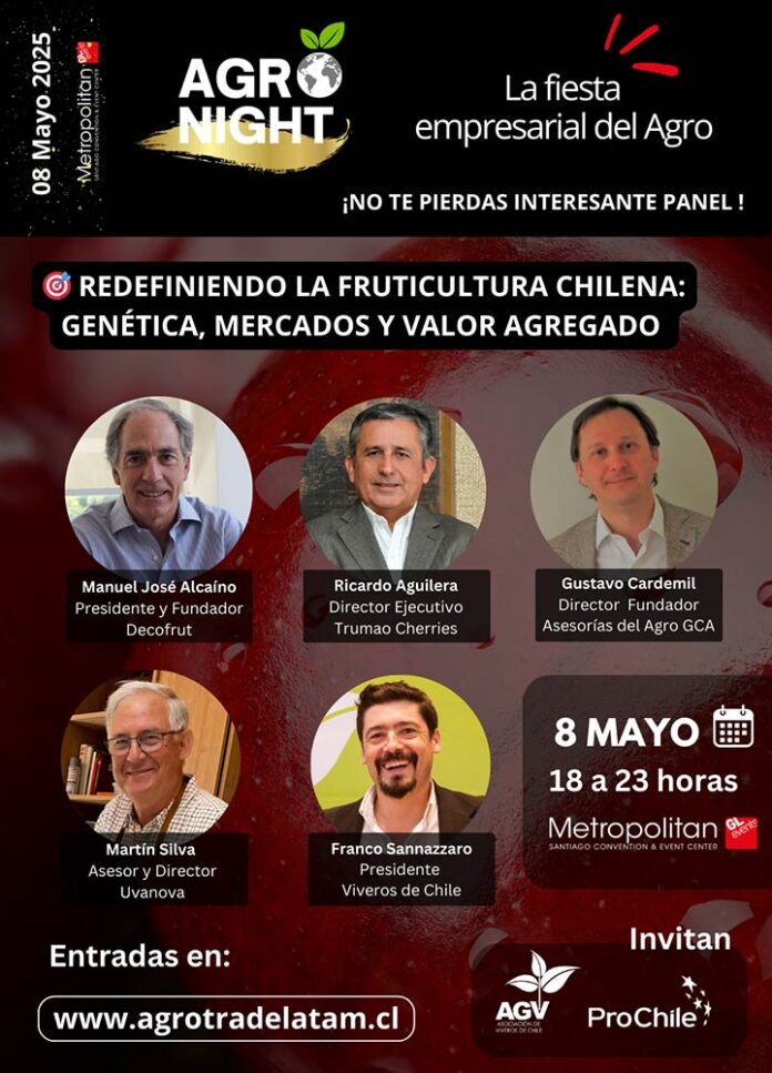🎯 8 de mayo Agronight Chile: Conversación imperdible sobre el futuro de nuestra fruticultura 🎯 8 de mayo Agronight Chile: Conversación imperdible sobre el futuro de nuestra fruticultura