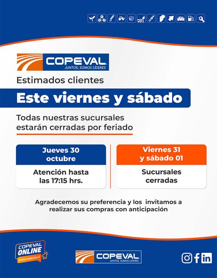 AVISOS COMUNICACIONES copeval Copeval informa