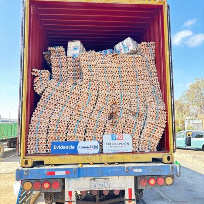 Con portal escáner SAG y Aduanas descubren contrabando de 400 mil huevos en la frontera con Bolivia Con portal escáner SAG y Aduanas descubren contrabando de 400 mil huevos en la frontera con Bolivia