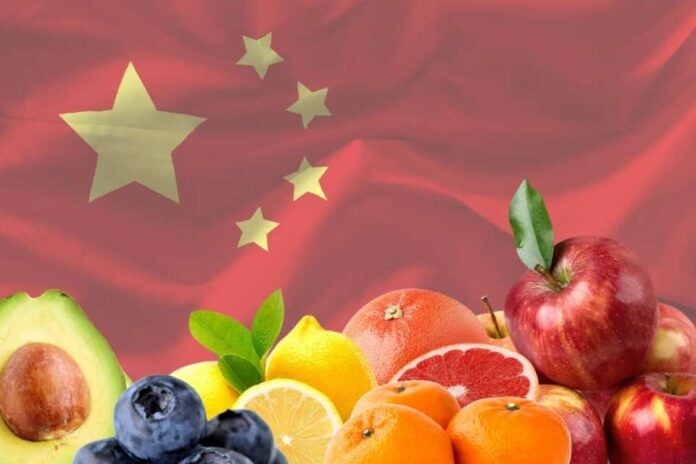 Mercado de frutas en China, manzanas, paltas, arándanos, naranjas, pomelos, limones; semana 39-2025