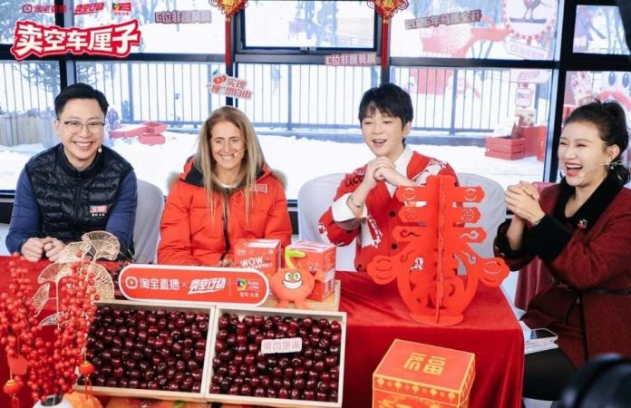 China: Por la principal plataforma de live streaming promueven características de inocuidad y para la salud de las cerezas chilenas incentivando su consumo